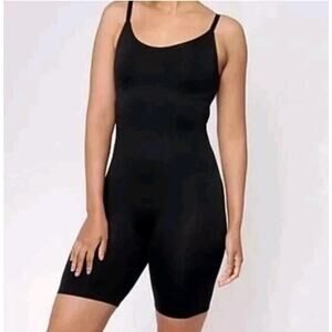 Shapermint All Day Everyday Scoop Neck Mid Thigh Tummy Control Bodysuit 2X Black